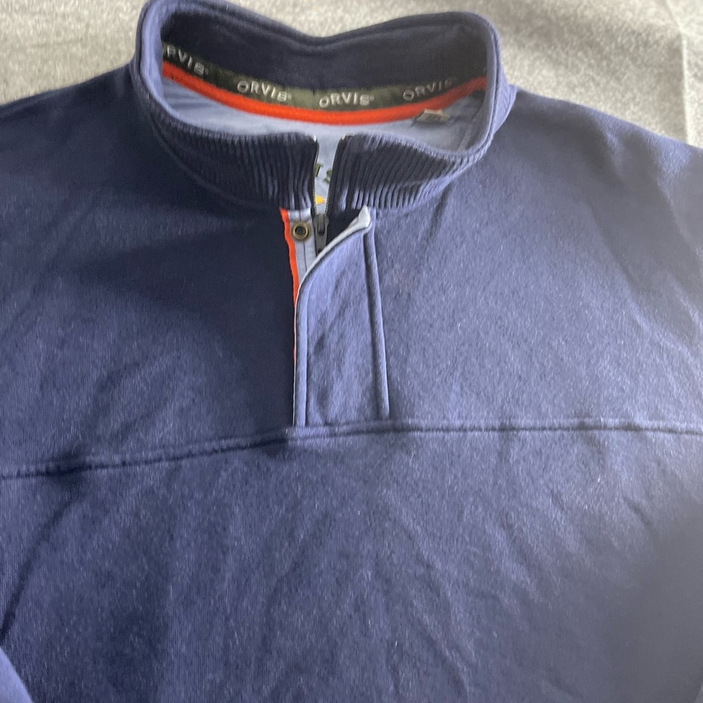 Orvis Navy‎ Blue Quarter-Zip Pullover XL | Classic Outdoor Layer